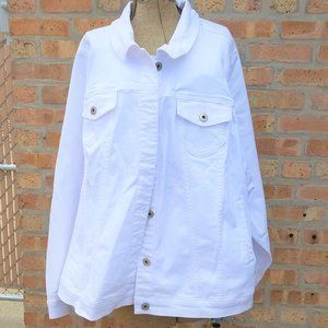 Torrid white denim trucker jacket sz 6x NEW